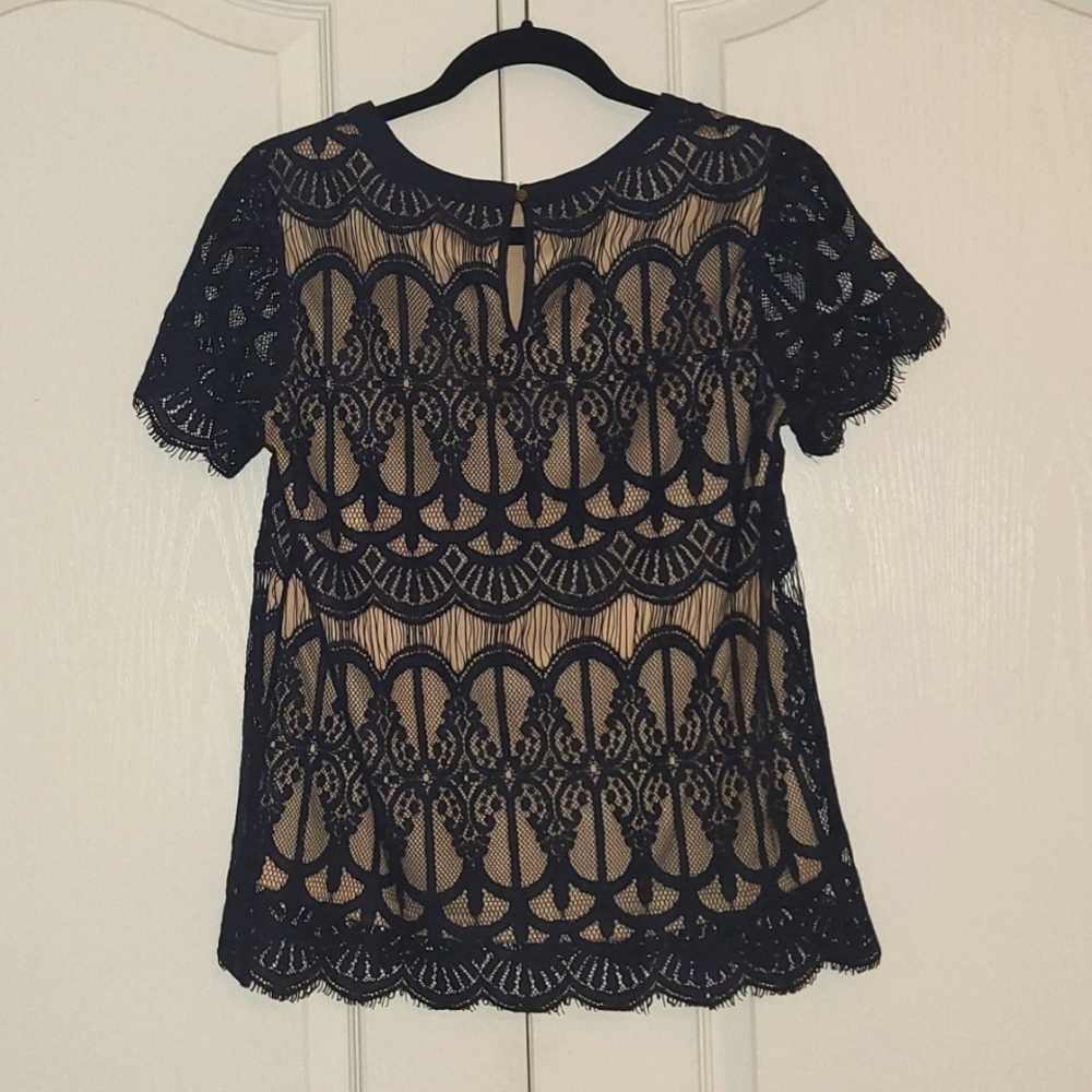 Navy lace shirt